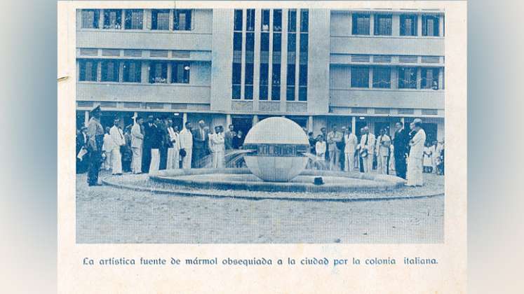 El 5 de junio de 1940, la colonia de italianos radicada en Cúcuta obsequió la fuente en forma de globo terráqueo, como homenaje al ciudadano italiano Américo Vespucio./Foto: archivo