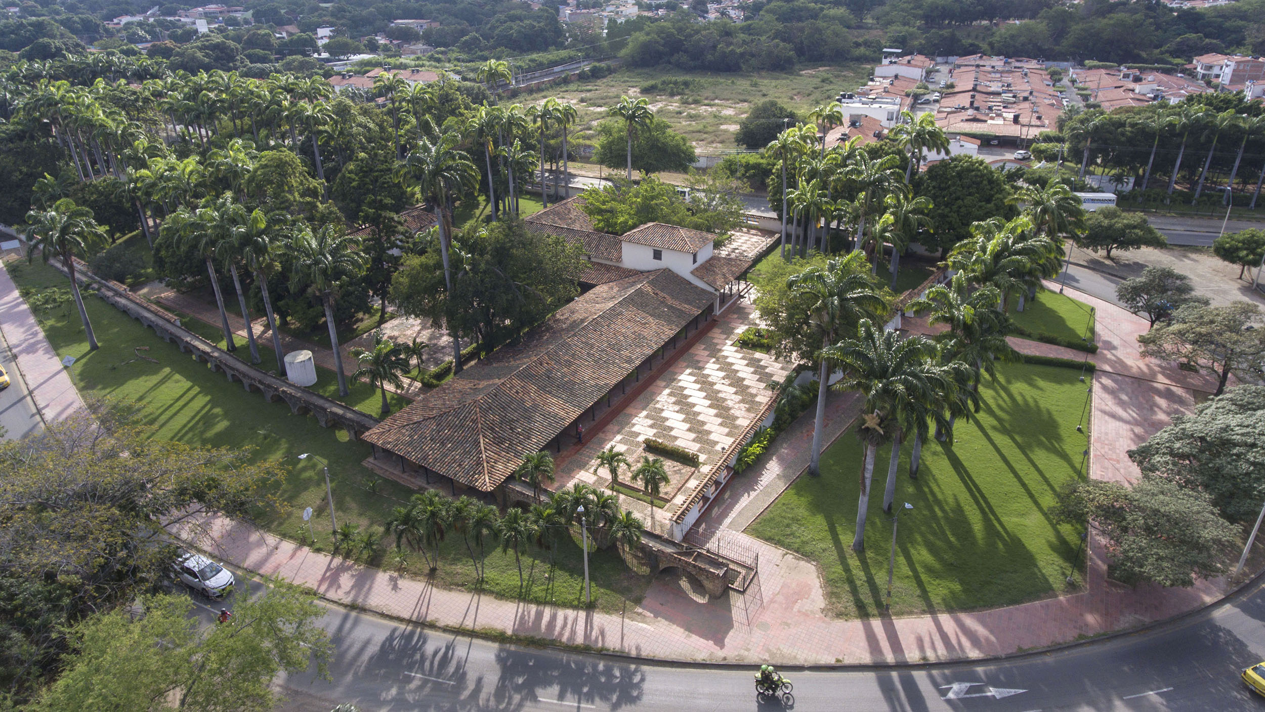 Vista aérea de la casa natal del General Santander en Villa del Rosario