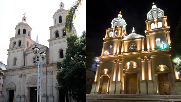 Catedral San José de día y de noche.