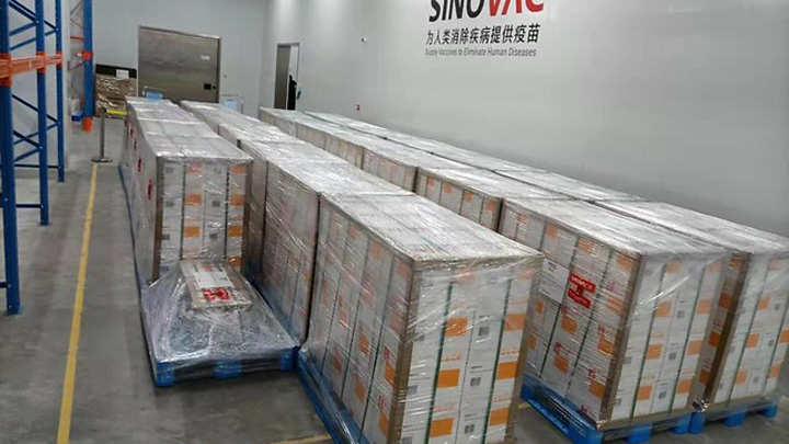 Sinovac entregó a Colombia un millón de vacunas, para completar segundas dosis./FOTO: Colprensa