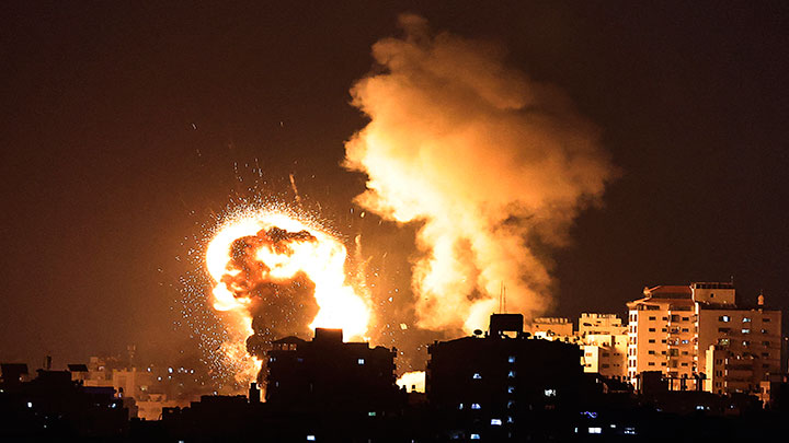 Ataques aéreos israelíes en la Franja de Gaza.