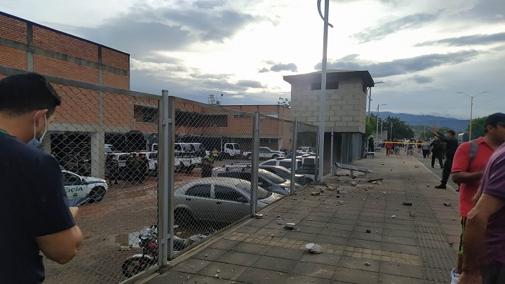 Explosión en Distrito de Policía de la Ciudadela Juan Atalaya./Foto: cortesía