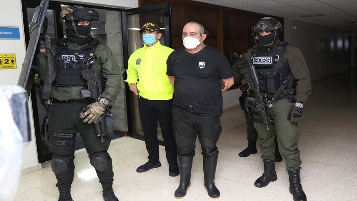 El narcotraficante más buscado del mundo, Dairo Antonio Úsuga David, alias ‘Otoniel’ permanece custodiado por las autoridades. /AFP