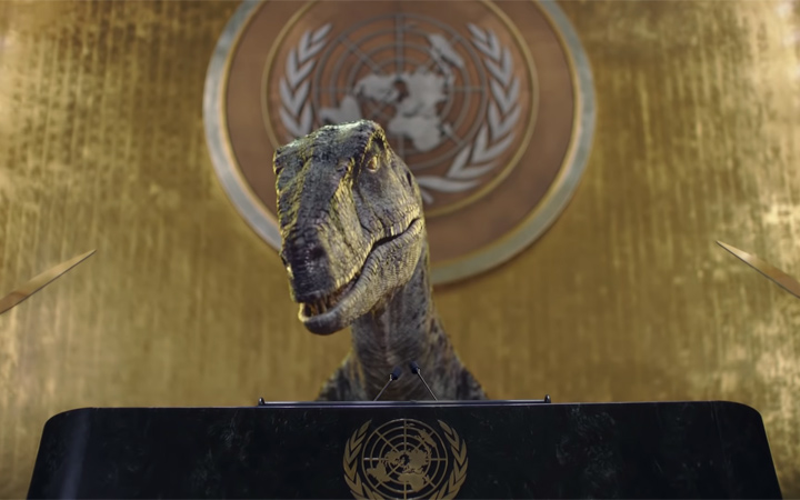 Un dinosaurio protagoniza la nueva campaña 'No elijas la extinción' del Programa de Naciones Unidas para el Desarrollo (PNUD)