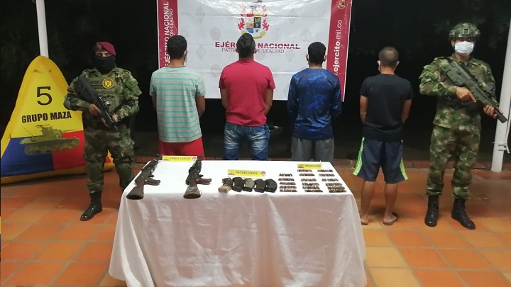 Los detenidos en la zona rural de Cúcuta deberán responder por porte ilegal de armas.