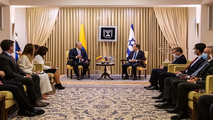 Duque llegó a Israel y allí se reunió con el presidente israelí, Isaac Herzog, quienes ratificaron el Tratado de Libre Comercio, TLC, de ambos países. /Colprensa