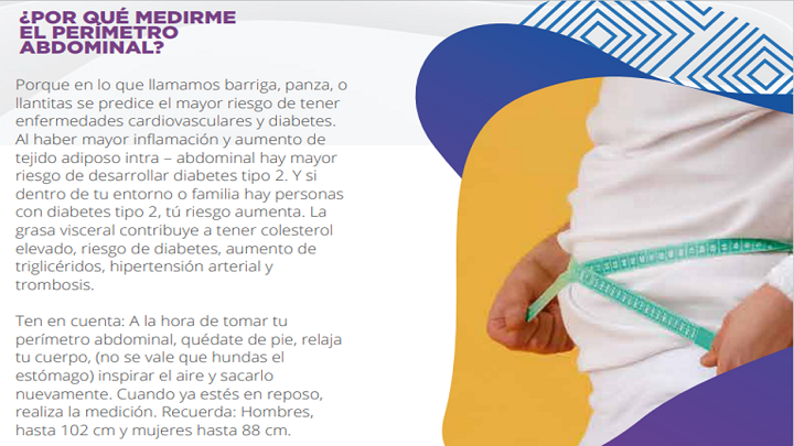 Hábitos y estilos de vida saludable. La importancia de medir el perímetro abdominal. / Foto: Fundación Voces Diabetes Colombia