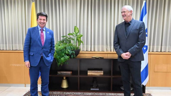 Durante la visita de Estado, Molano se reunió con el Ministro de Defensa de Israel, Benjamín Gantz. / Foto: El País