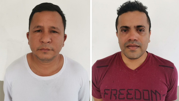 Julio César Torres Rosales y Henry Elimelec Montañez Ardila fueron capturados por abusar de dos niñas de 13 años. / Foto: Policía