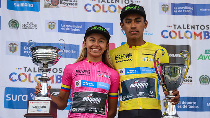 Sara Moreno y Julián David Urián fueron los grandes protagonistas de la Vuelta Nacional del Futuro 2021.