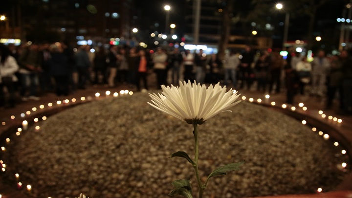 vigilia en nombre de los líderes sociales asesinados en el transcurso del año. /Colprensa