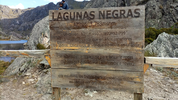 Tabla descriptiva en Lagunas Negras. 