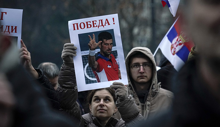 Manifestaciones a favor de Djokovic 