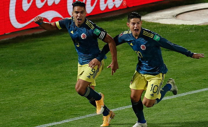 Falcao y James Rodríguez, en la Selección Colombia. 
