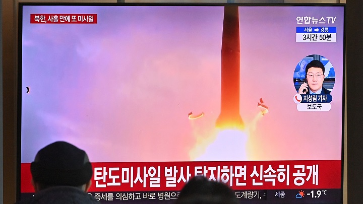 Corea del Norte lanza su misil más potente desde 2017./Foto: AFP