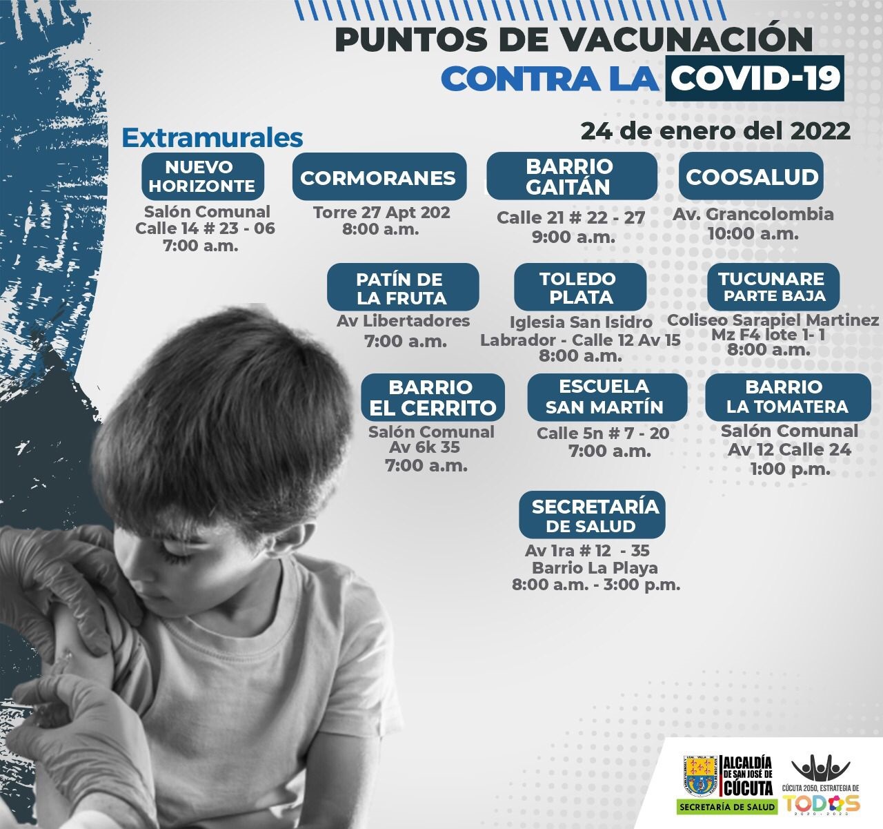 Puntos de vacunación contra la COVID-19 en Cúcuta./Foto: cortesía