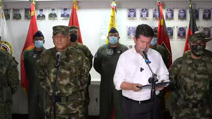 El ministro Diego Molano ofreció detalles de la operación.