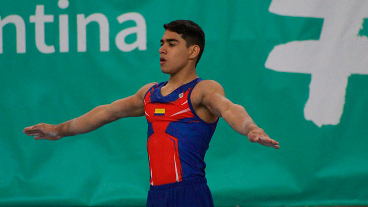 Ángel Barajas, gimnasta cucuteño. Foto: Prensa Rosario 2022.