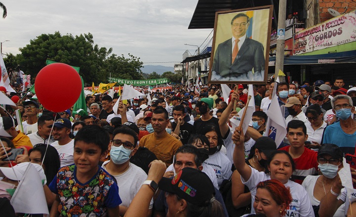La manifestación de Gustavo Petro en Cúcuta fue altamente concurrida./Foto AFP