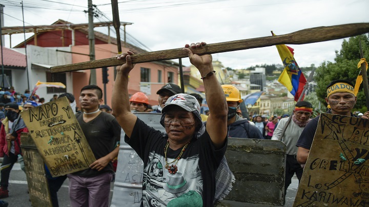 Protestas en Ecuador. Foto: AFP