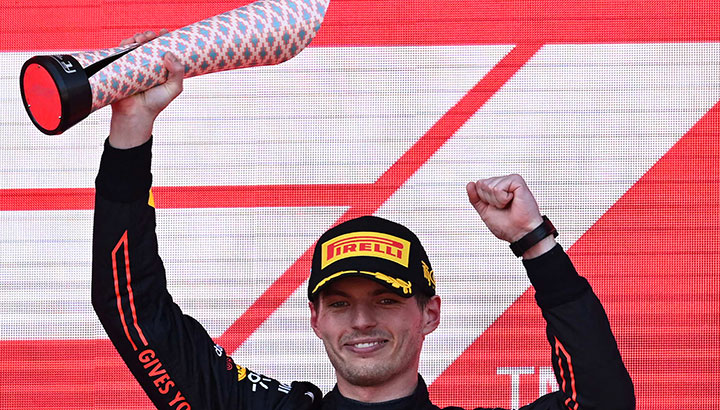 Max Verstappen, ganador del GP de Baku. 