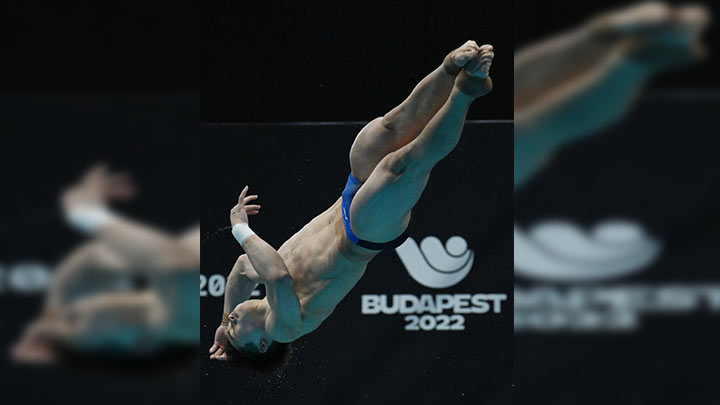 El chino Zongyuan Wang, campeón del mundo de salto de 3 metros clavados./Foto: AFP