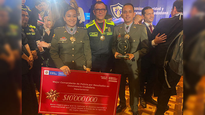 Oficial de la Policía en Chinácota ganó premio de Seguridad y Convivencia Ciudadana./Foto: cortesía