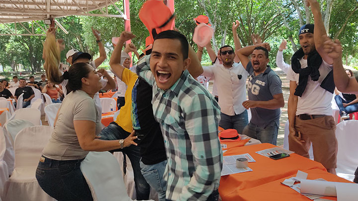 Los trabajadores de Minas Fortaleza Norte celebraron su día y recibieron obsequios. / Foto Leonardo Favio Oliveros