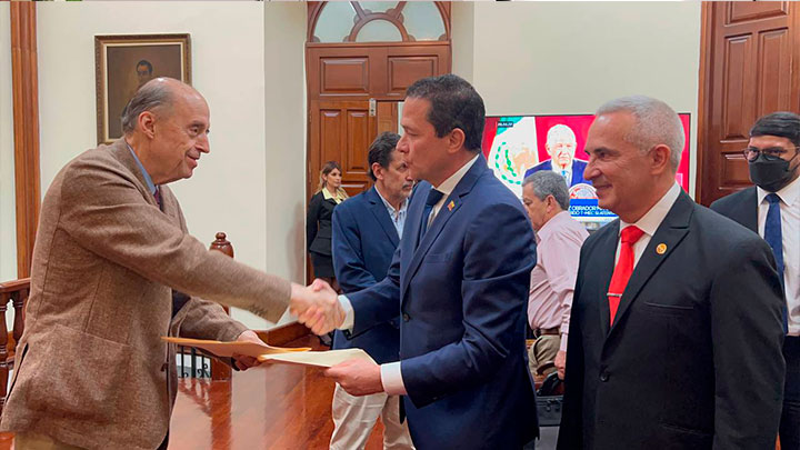 Álvaro Leya, canciller designado por el presidente electo, Gustavo Petro, y su par de Venezuela, Carlos Faría, se reunieron en San Cristóbal. / Foto: Cortesía