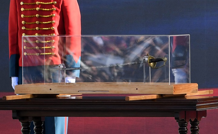 La espada de Bolívar fue uno de los episodios más comentados de la posesión./Foto AFP