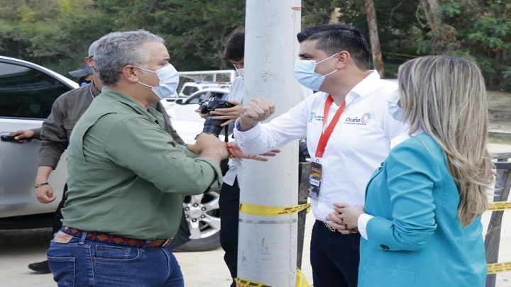 El presidente, Iván Duque Márquez, durante la visita en los cumpleaños de Ocaña en el año 2020 prometió como regalo grandes obras de inversión, pero se marcha y esas iniciativas quedaron en veremos.
