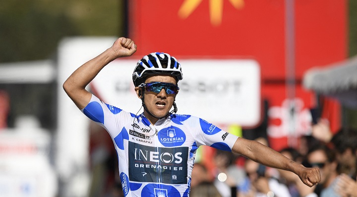 El ciclista ecuatoriano Richard Carapaz se lució en la penúltima etapa de la Vuelta a España.
