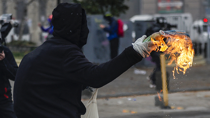 Disturbios en 49 aniversario del golpe de Estado de Pinochet./Foto: AFP