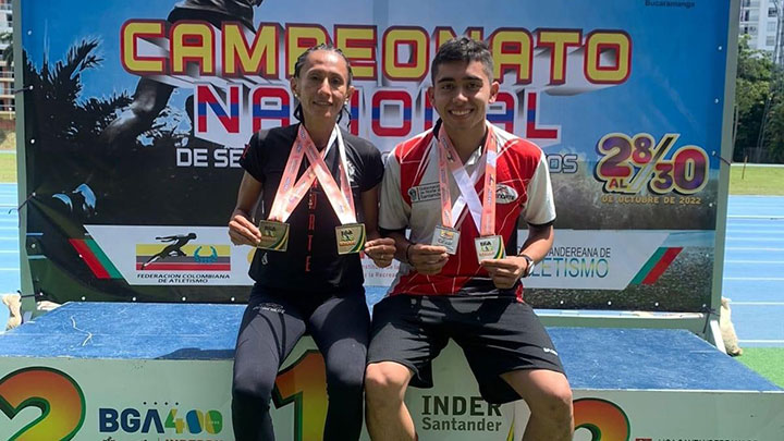 Yajaira Rubio y Carlos Arévalo, atletas nortesantandereanos. 