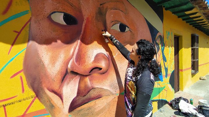 Más de 200 murales de artistas nacionales e internacionales se pintan en Chinácota./Fotos Oscar Olarte/La Opinión