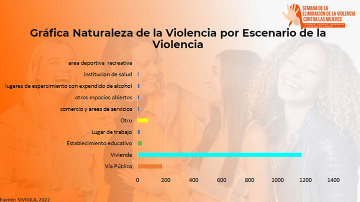 Escenarios donde mayor violencia contra las mujeres se presentan./Gráfico: cortesía