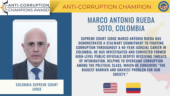 Un colombiano es premiado en EE. UU. por la lucha contra la corrupción./Foto: Colprensa