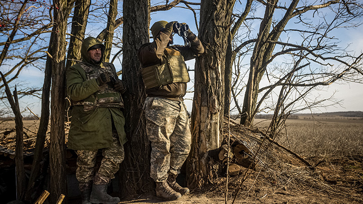 Perritos calientes antes de iniciar los combates en el este de Ucrania 