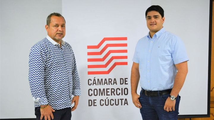 Gonzalo Medina, nuevo presidente de la Cámara de Comercio, y Miguel Bayona, vicepresidente. / Fotos cortesía para La Opinión