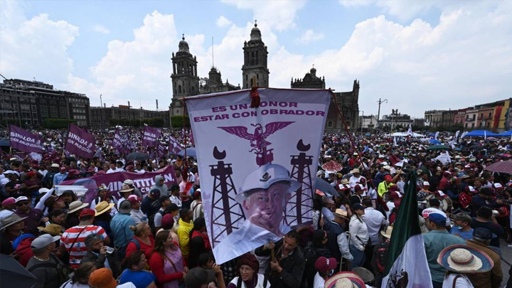 Manifestación en apoyo a López Obrador. Foto: AFP