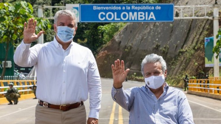 Los mandatarios se reunieron en la frontera con Ecuador./ Foto:Colprensa