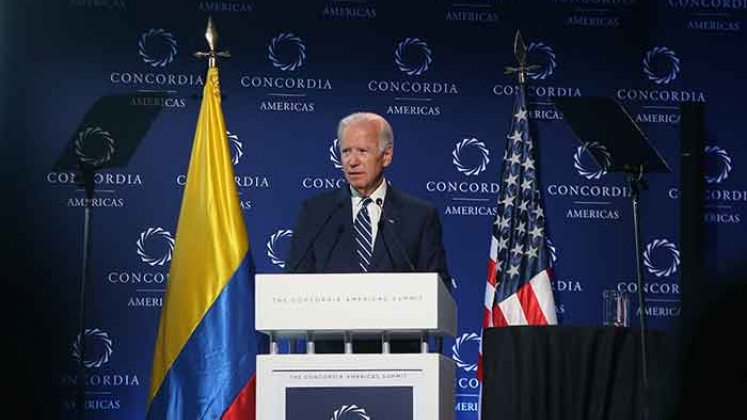 La última visita que hizo Joe Biden al territorio nacional estuvo vinculada a la agenda del proceso de paz con las Farc. / Foto: Colprensa