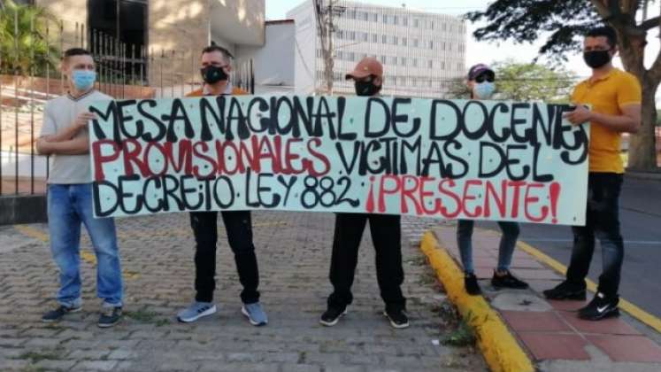 Los maestros de la zona del Catatumbo adelantaron jornadas de protesta ante el desplazamiento laboral generado por el concurso de méritos. (Foto: Cortesía)