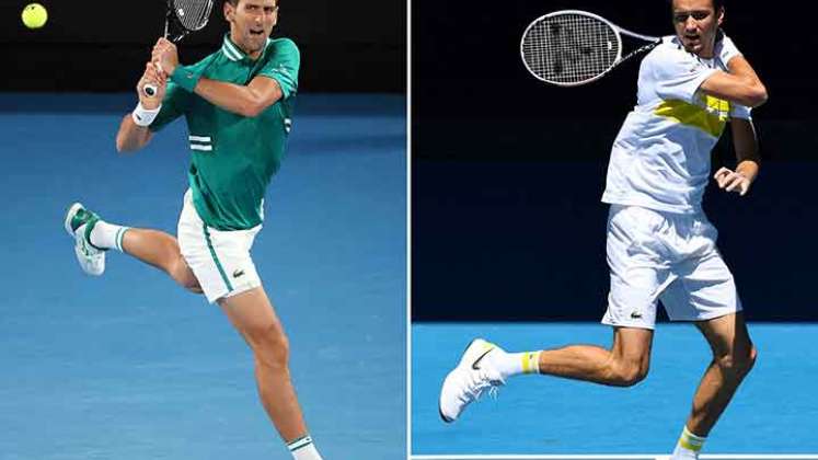 Novak Djokovic contra Daniil Medvédev. AFP 