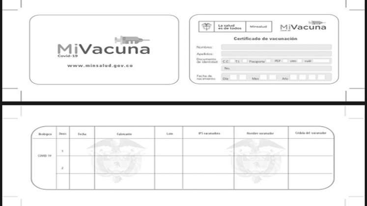 Carné de vacunación en Colombia.