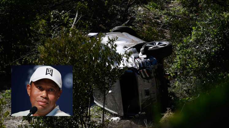 Accidente de Tiger Woods. Foto: AFP