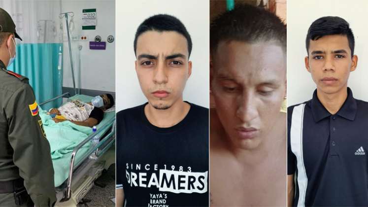Blas Elías Rogelio Silva Colmenares fue golpeado por la comunidad, Gerson Puche, Jhon Ureña y Jhoan Torrado. / Fotos: Policía 