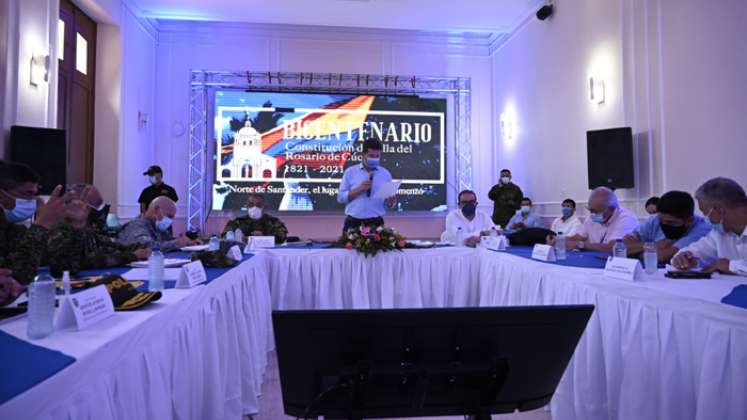 El Ministro de Defensa, Diego Molano, presidió un consejo de seguridad en Cúcuta, donde se trazó un plan contra las organizaciones delictivas que afectan el orden público en la región./ Foto: Cortesía