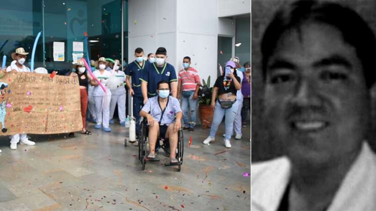 El enfermo Leyder Moncada (Izquierda) al salir de la Medical Duarte. El médico Isidoro Jaimes (derecha) trabajaba del hospital de Los Patios. / Foto: Cortesía