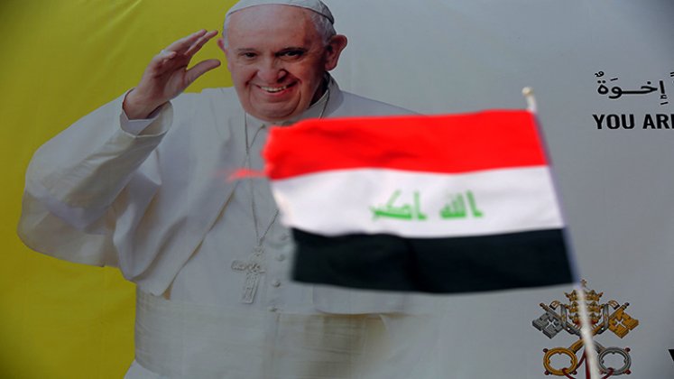 Papa Francisco llega a Irak en una visita histórica de tres días. Foto: AFP